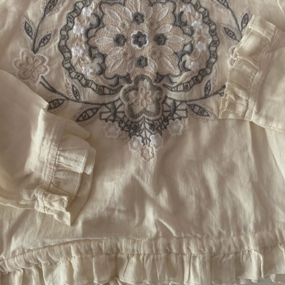 ZARA blouse embroidered top long sleeve - Picture 10 of 14